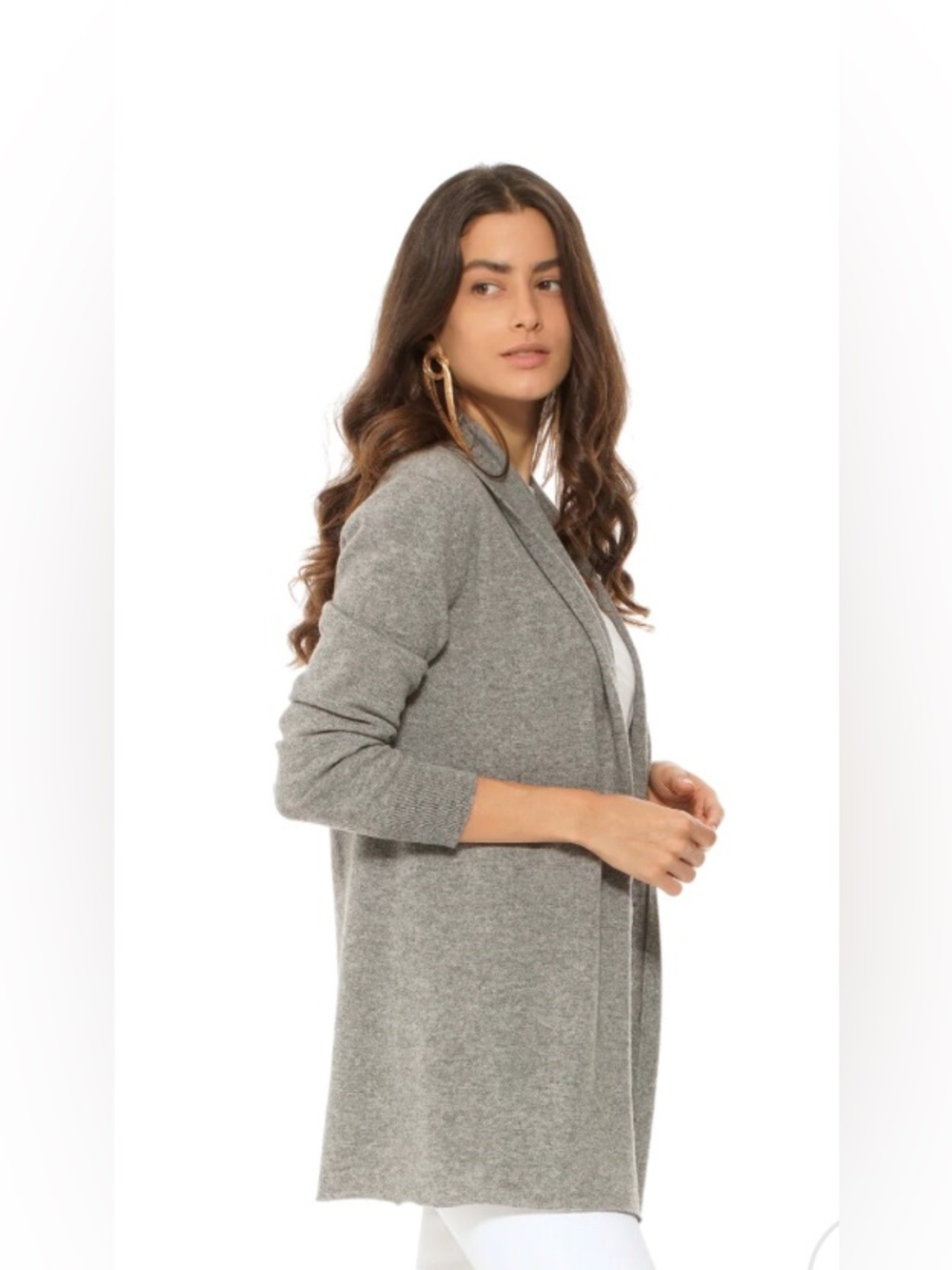 Warehouse Grey Open-Front Longline Cardigan